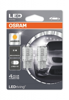 Auto-žiarovka W21W LED W3x16d 12V Oranžová Osram LEDriving Standard Amber - Set