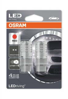 Auto-žiarovka P27/7W LED 3157 12V Červená Osram LEDriving Standard Set
