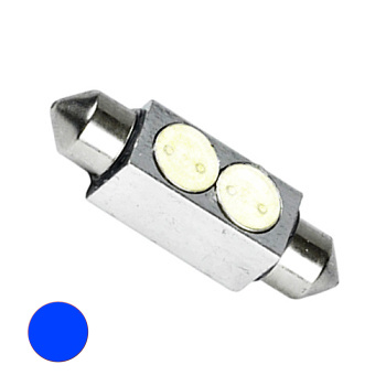 Žiarovka C10W LED 12V 36mm Modrá sufit vysokosvietivá 2xSMDLED