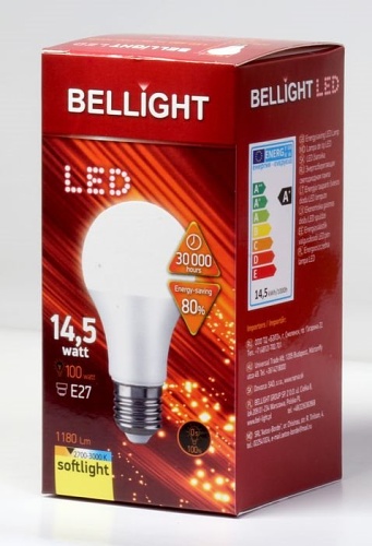 LED E27 žiarova 100W 230V BELLIGHT (spotreba 14,5W) teplá biela A60