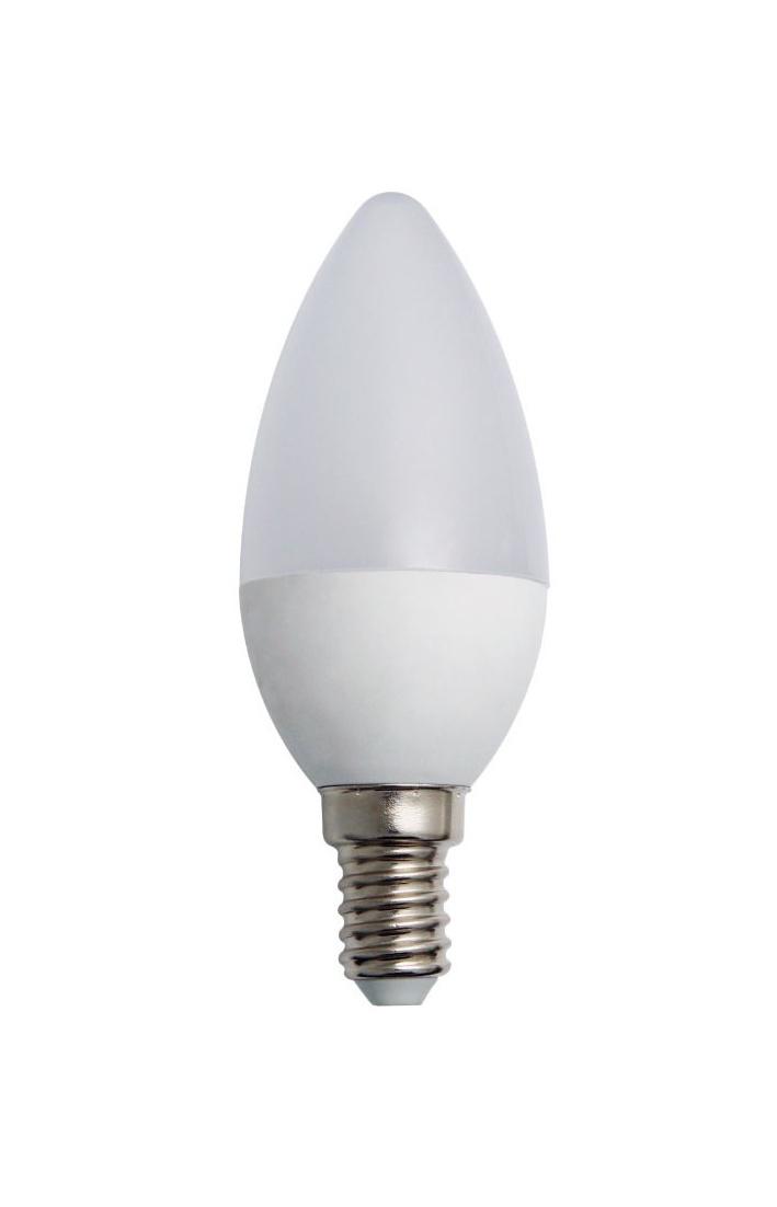 LED E14 45W žiarovka sviečka 230V SADN spotreba 5W teplá biela 3000K tvar C37