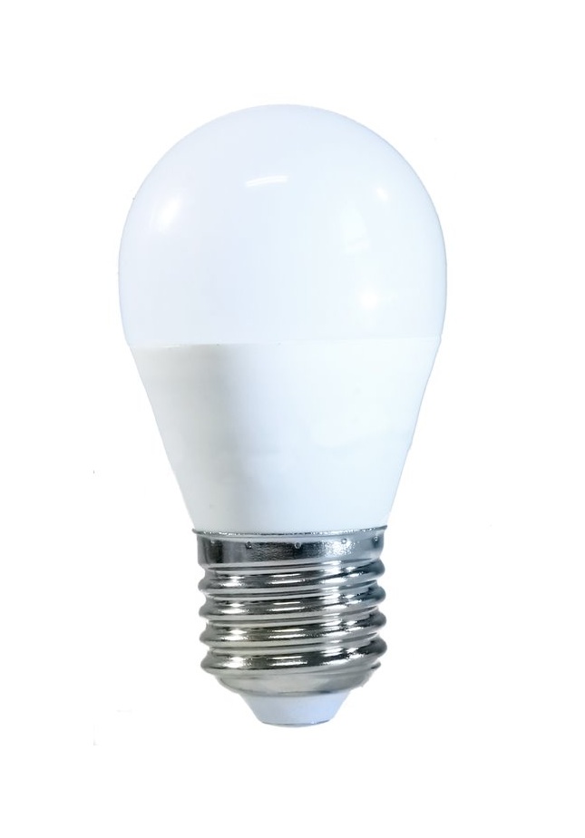 LED žiarovka E27 40W studená biela G45 230V SADN spotreba 5W