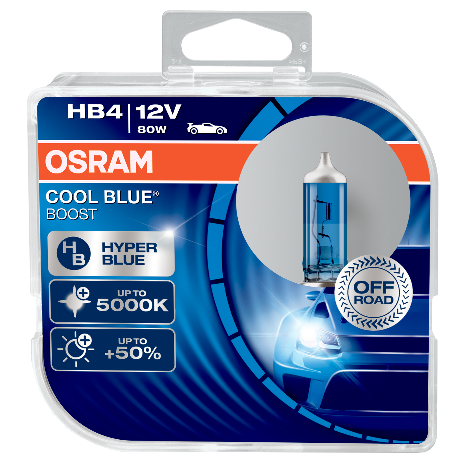 Žiarovka HB4 OSRAM CoolBlue Booster 12V 80W HyperBlue Modrá +50% svetla Set 2ks