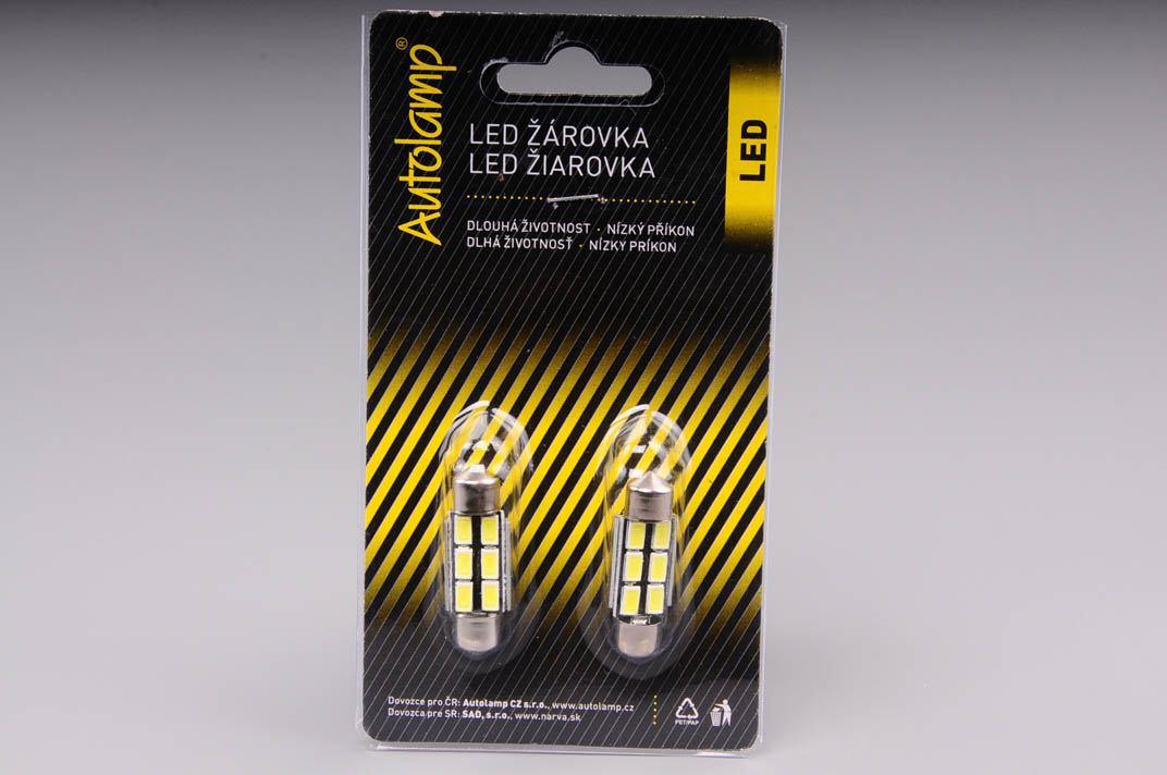 LED auto žiarovka C10W 12V sufit 36mm CANBUS studená biela - Set 2ks