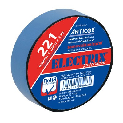 Samozvariteľná elektro izolačná páska PE 19mm x 3,5m x 0,6mm Čierna Electrix 221