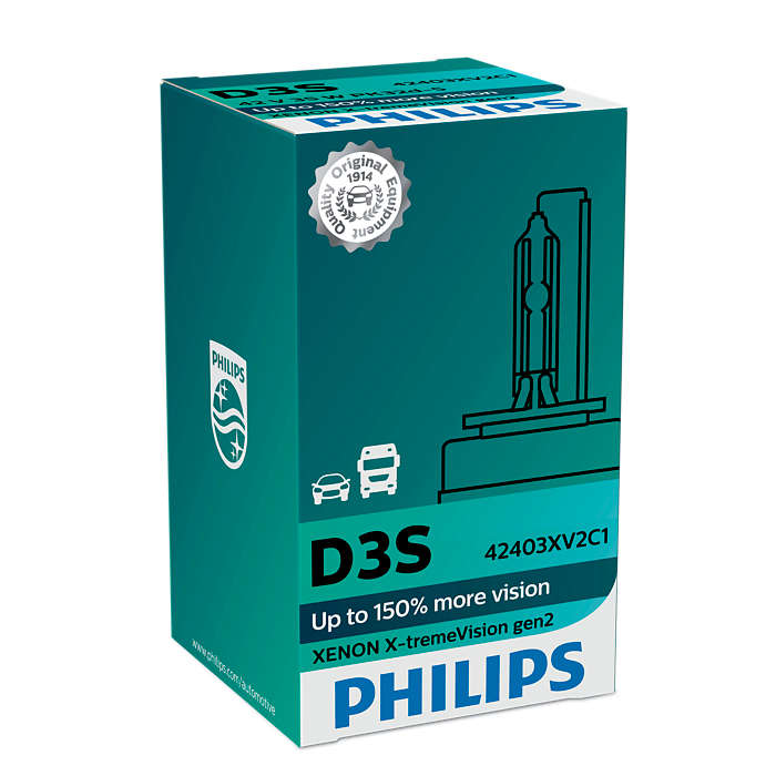 Mimoriadna Xenónová výbojka D3S PHILIPS gen2 X-tremeVision +150% Svetla