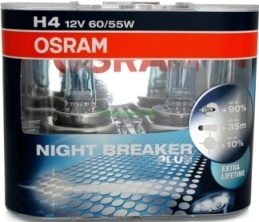 Žiarovka H4 OSRAM Night Breaker Plus 12V 60/55W Set 2ks