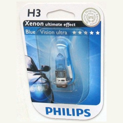 Žiarovka H3 PHILIPS BlueVision ultra 12V 55W - blister 1ks