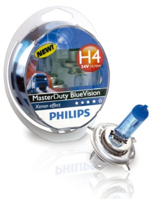 Žiarovka H4 PHILIPS MasterDuty BlueVision 24V 75/70W Set 2ks