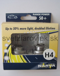 Žiarovka H4 NARVA RP50 RangePower 50 12V 60/55W - Set 2ks