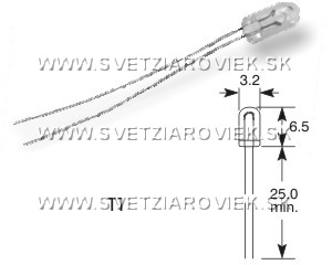 Žiarovka T1 12V 0,7W 60mA ELTA 3,2x6,5mm dlhé kontakty