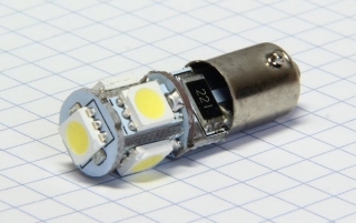 Žiarovka T4W LED 12V 4W Ba9s studená biela 5xLED CANbus