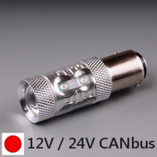 Žiarovka BAY15d LED 21/5W 12V-24V P21/5W CANbus červená