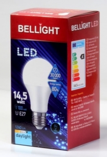 LED E27 100W žiarovka 230V BELLIGHT (spotreba 14,5W) studená biela A60
