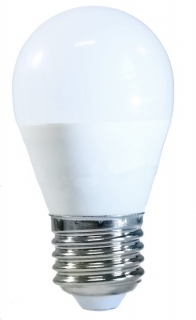 LED žiarovka E27 40W teplá biela G45 230V SADN spotreba 5W