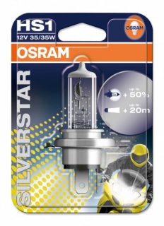 Žiarovka HS1 OSRAM Silverstar 12V 35/35W Motocyklová o 50% Viac Svetla - 1ks