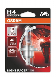 Žiarovka H4 12V 60/55W OSRAM Night Racer 110 Motocyklová + 110% svetla - 1ks