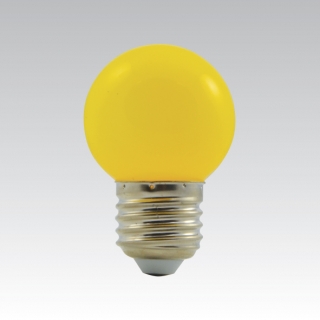 Žltá LED žiarovka E27 230V 1W G45 krytie IP45