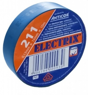 Elektro izolačná páska Modrá PVC 15mm x 10m x 0,13mm Electrix 211 ANTICOR
