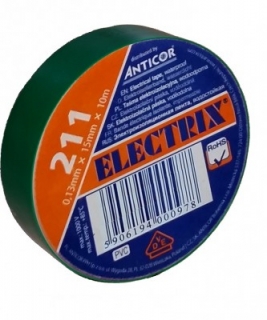 Elektro izolačná páska Zelená PVC 15mm x 10m x 0,13mm Electrix 211 ANTICOR