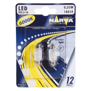 Žiarovka LED C5W Sufit 12V 36mm SV8,5 6000K NARVA