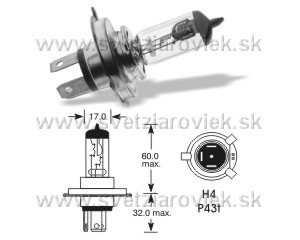 Žiarovka 6V H4 60/55W P43t