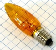 LED žiarovka E10 14-55V žltá dekoračná