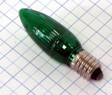 LED žiarovka E10 14-55V zelená dekoračná