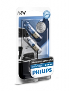 Žiarovka H6W 12V Halogén PHILIPS White Vision Xenon efekt - Set 2ks