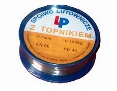 Letovací cín trubičkový pre spájkovanie Ø 1,0mm/100g s tavidlom