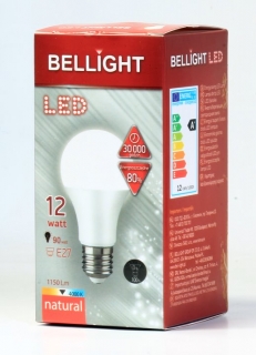 LED E27 žiarovka 90W 230V BELLIGHT (spotreba 12W) neutrálna biela A60