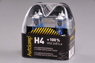 Set 2x H4 žiarovka Autolamp 12V 60/55W +100%