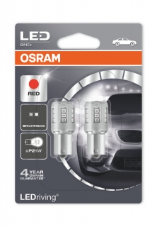 Auto žiarovka P21W LED 12V Červená Osram LEDriving Standard Red - Set