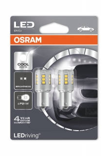Auto žiarovka P21W LED 12V Studená Biela Osram LEDriving Standard - Set