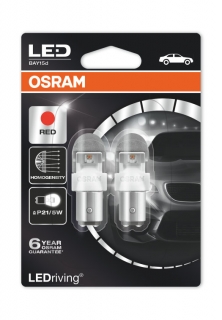 Auto-žiarovka P21/5W LED Červená 12V Osram LEDriving Premium Red - set