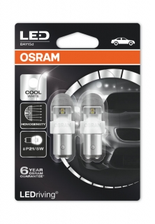 Auto-žiarovka P21/5W LED Biela 12V Osram LEDriving Premium 6000K - Set