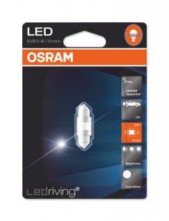 Žiarovka LED C3W Sufit 12V OSRAM LEDriving 31mm SV8,5 6000K Studená Biela 5000h