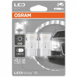 Auto-žiarovka W21W LED W3x16d 12V Studená Biela Osram LEDriving Standard - Set