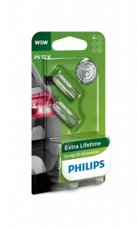 Žiarovka W5W 12V 5W W2,1x9,5d PHILIPS Long Life Eco Vision 3x Životnosť Set 2ks