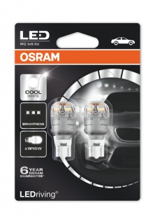 Auto-žiarovka W16W LED W2.1x9.5d 12V Studená Biela Osram LEDriving Premium - Set