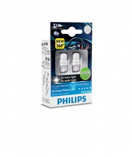 Žiarovka LED W5W 12V 4000K Philips T10 Teplá biela X-tremeVision 2ks