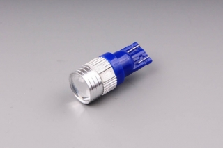 Modrá W5W LED T10 auto žiarovka 12V W2,1x9,5d blue - šošovka