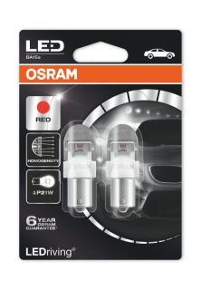 Auto-žiarovka P21W LED Červená 12V Osram LEDriving Premium - Set