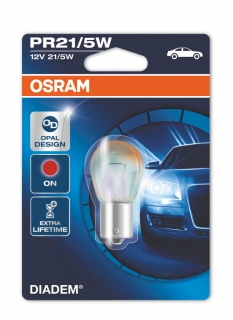 Žiarovka 12V PR21/5W BAW15d OSRAM DIADEM Opálová/Červená