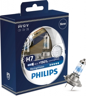 Najsilnejšia H7 žiarovka PHILIPS RacingVision +150% 12V 55W 12972RVS2 - Set 2ks