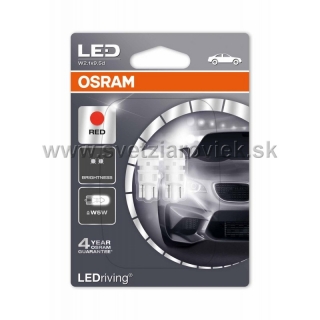 Auto-žiarovka LED W5W Červená T10 12V OSRAM LEDriving Standard RED - Set