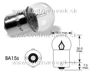 Žiarovka R5W ELTA 6V 5W BA15s