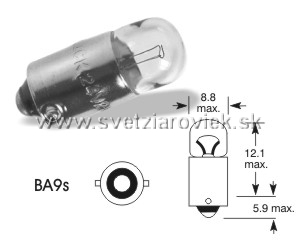 Žiarovka 2W ELTA 6V BA9s