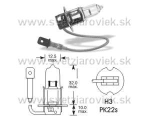 Žiarovka H3 ELTA 6V 55W PK22s halogén