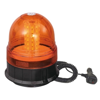 Maják LED Oranžový 12V/24V Magnetický 60xLED LUCAS do zásuvky autozapaľovača R10